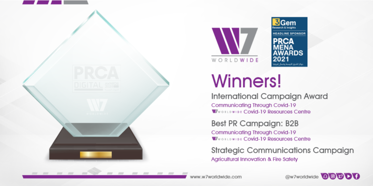 W7Worldwide Announced Winner of Best International Campaign PRCA MENA Awards 2021